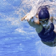 Underwater image of swimmer in action